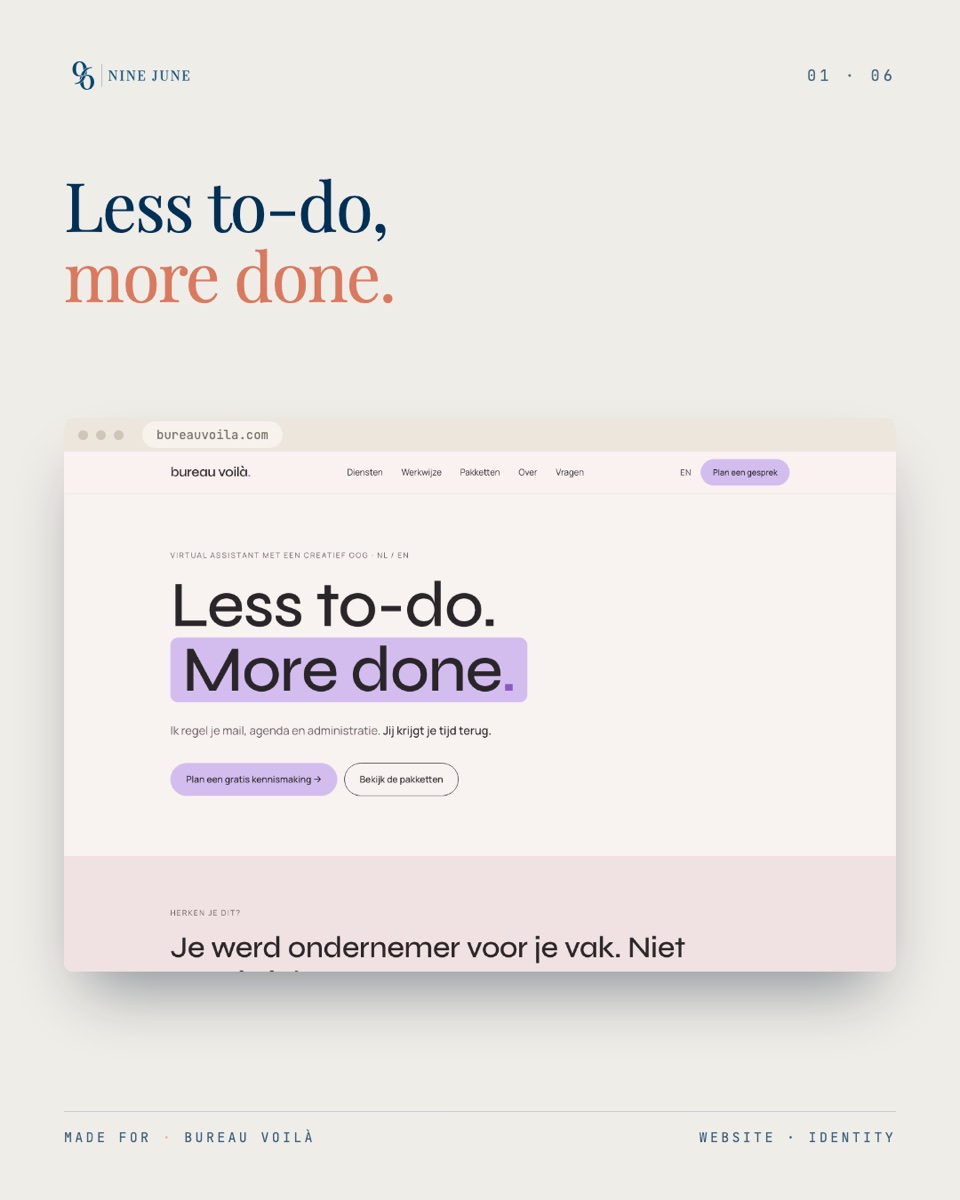 Less to-do, more done: de homepage