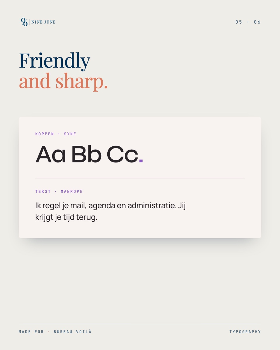 Friendly and sharp: de typografie