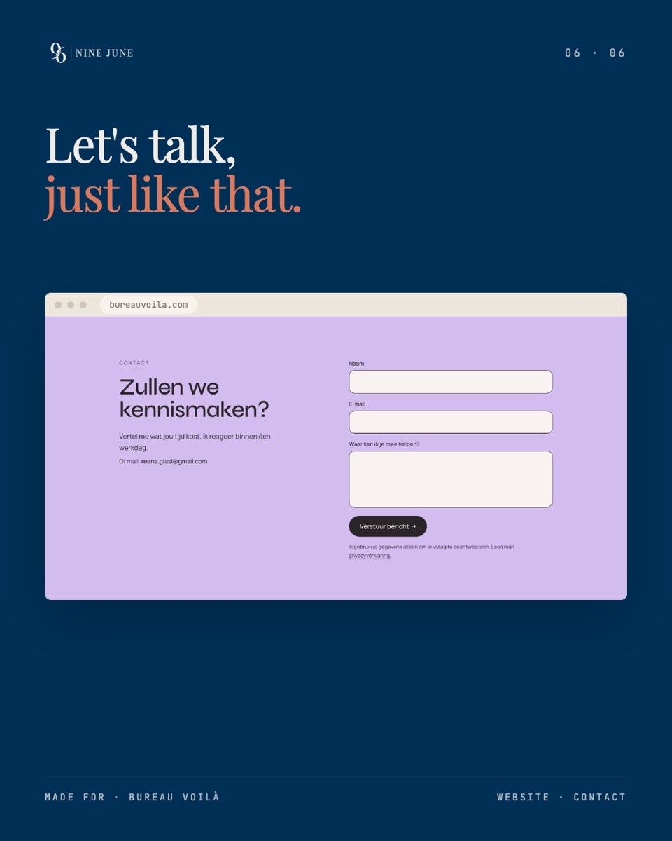 Let's talk, just like that: het contactformulier