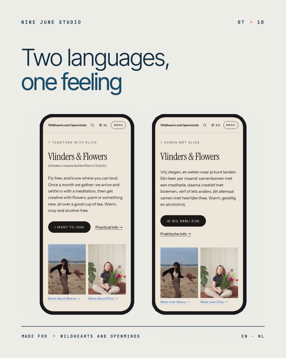 Two languages, one feeling: de tweetalige site