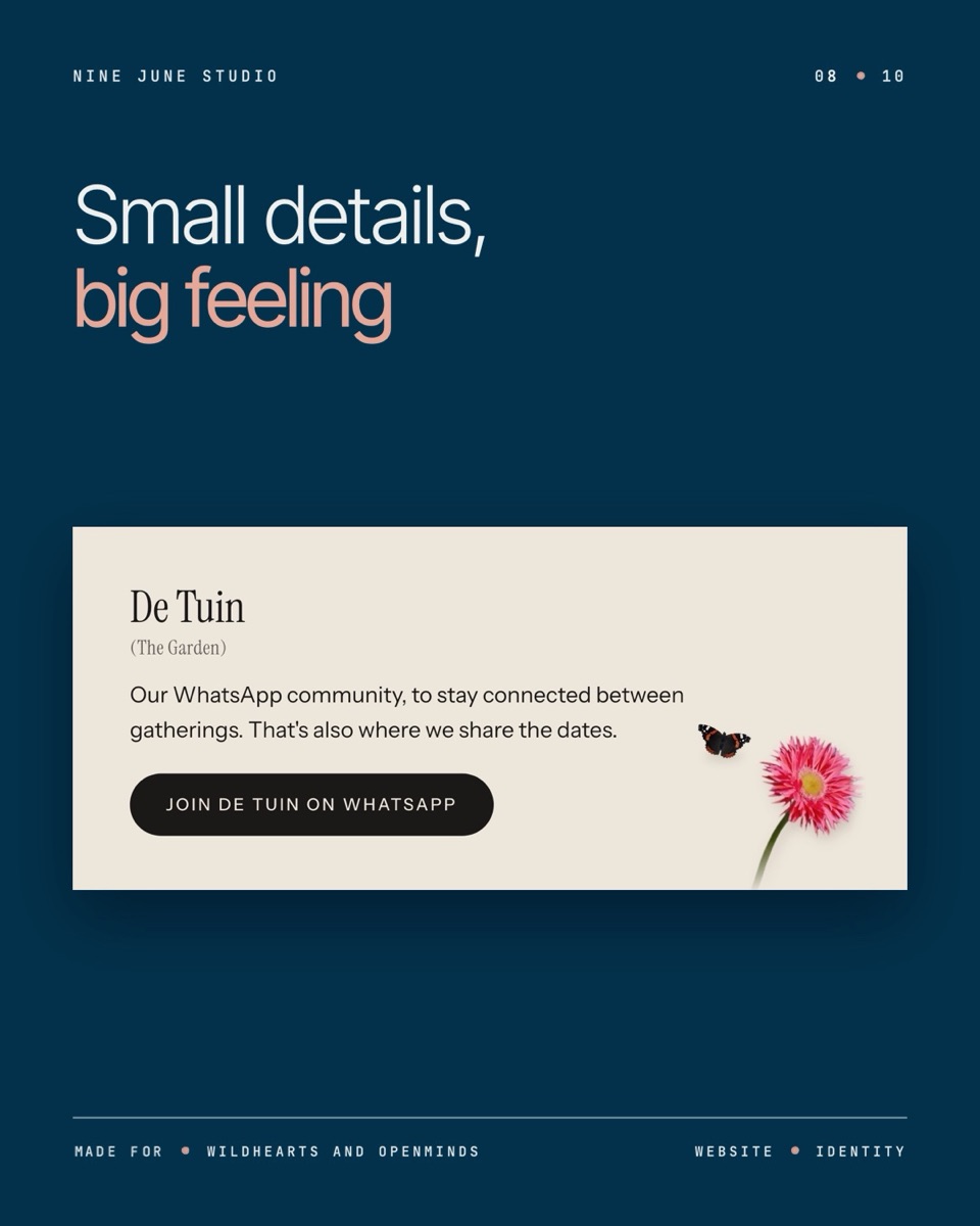Small details, big feeling: details in de site